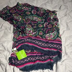 Vera Bradley Paisley Scarf - Pink, Green, Navy